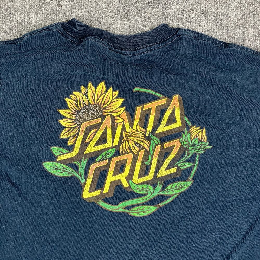 Santa Cruz T-Shirt Mens Small Navy Skateboarding Graphic Tee Original Vintage
